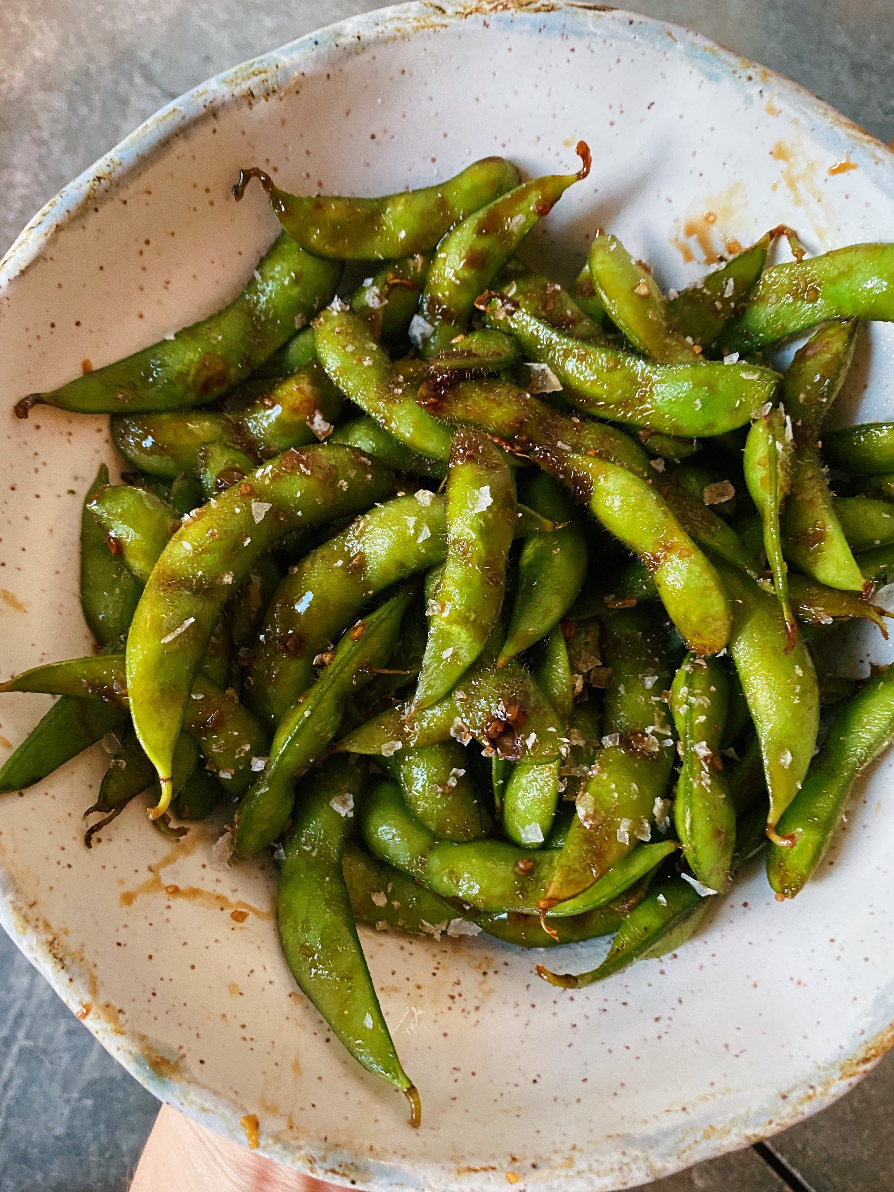 The BEST Sweet and Spicy Edamame